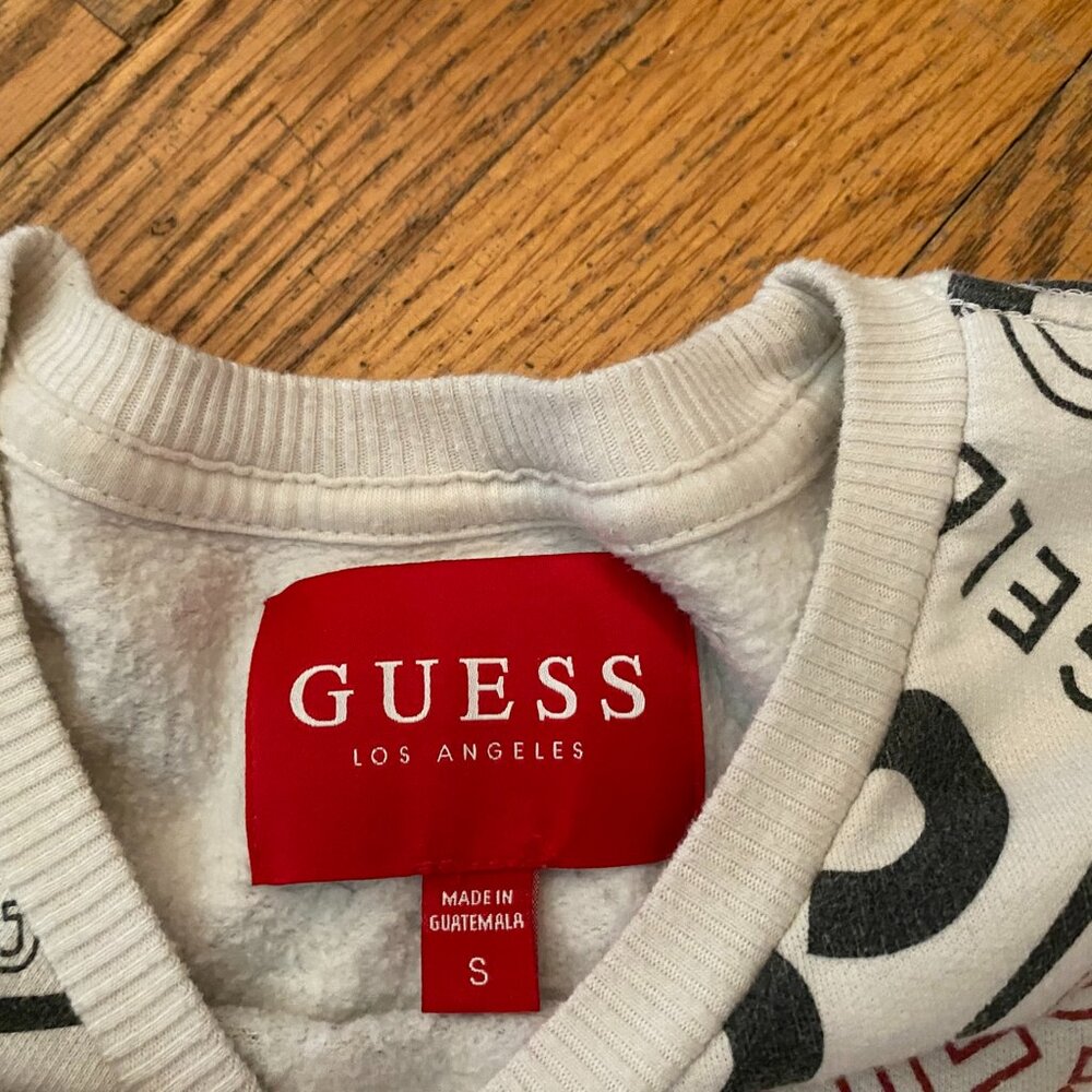 Guess White Sweatpants & Sweater w/ logos - Picture 3 of 5